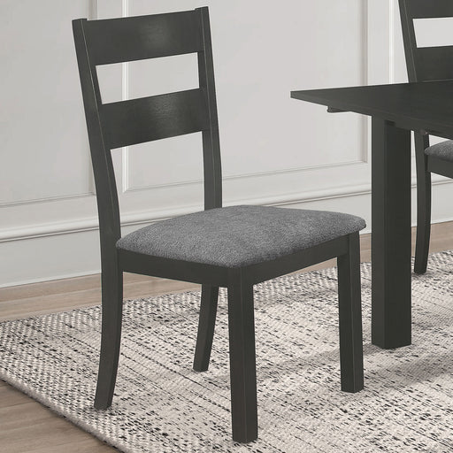 Jakob Upholstered Side Chairs with Ladder Back (Set of 2) Grey and Black image