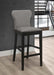 Rolando Upholstered Solid Back Bar Stools with Nailhead Trim (Set of 2) Grey and Black image