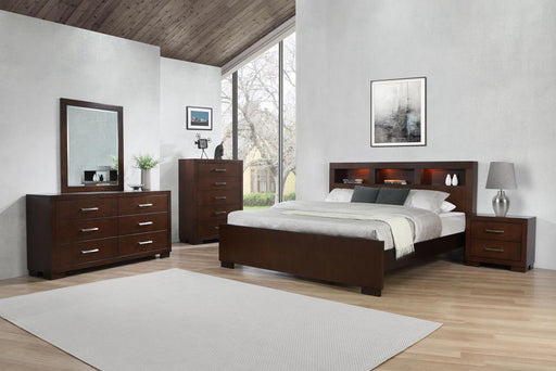Jessica Bedroom Set with Bookcase Headboard Cappuccino image