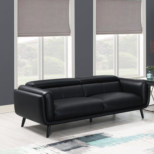Shania Track Arms Sofa with Tapered Legs Black image