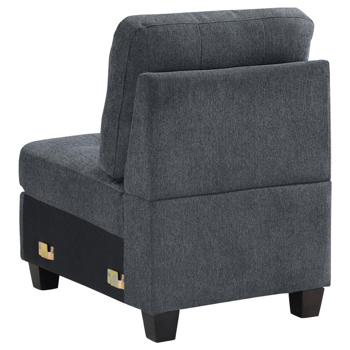 Georgina Upholstered Armless Chair Steel