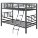 Fairfax Twin Over Twin Bunk Bed with Ladder Light Gunmetal image