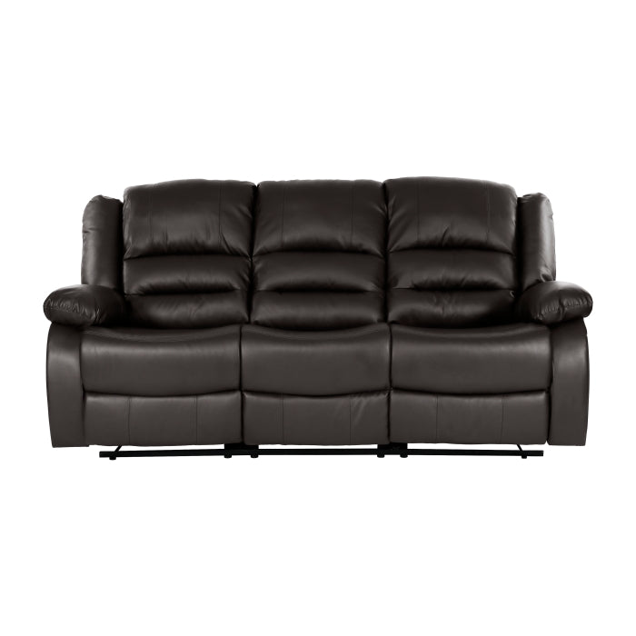 Homelegance Furniture Jarita Double Reclining Sofa in Brown