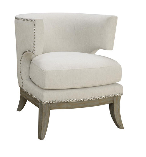 Jordan Dominic Barrel Back Accent Chair White and Weathered Grey image