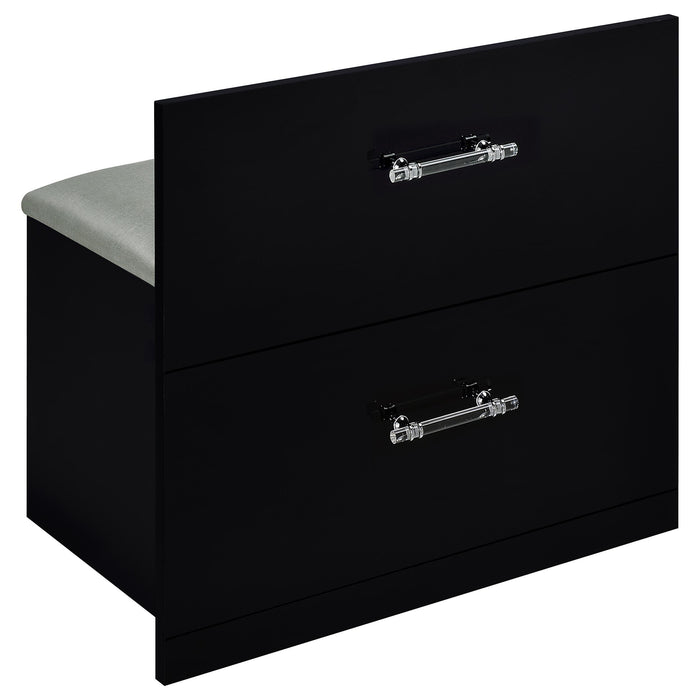 Flora 2-drawer Vanity Set with LED Mirror High Gloss