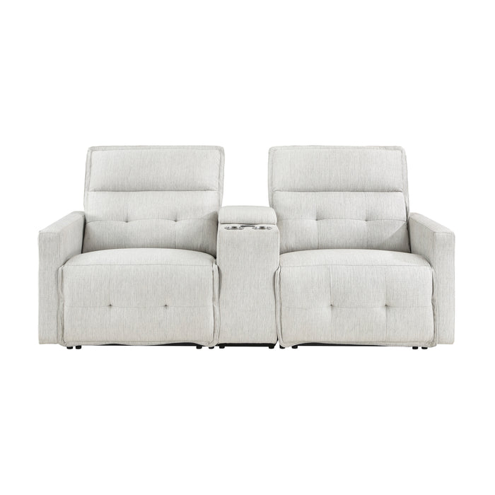 Salida-(3)Power Double Reclining Love Seat with Center Console and Power Headrests image