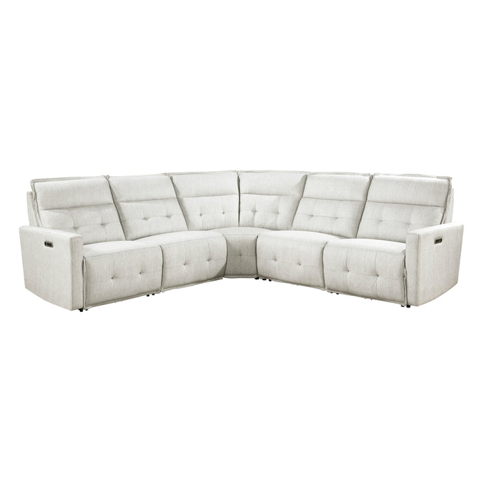 Salida-(5)5-Piece Modular Power Reclining Sectional with Power Headrests image