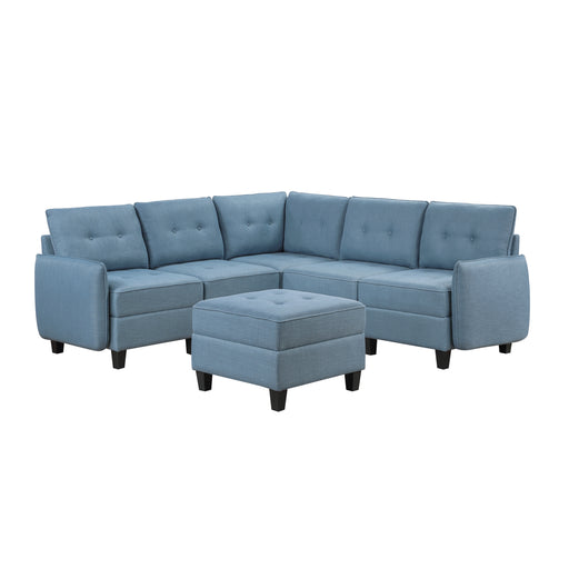 Garren-(6)6-Piece Sectional with Storage and Ottoman image