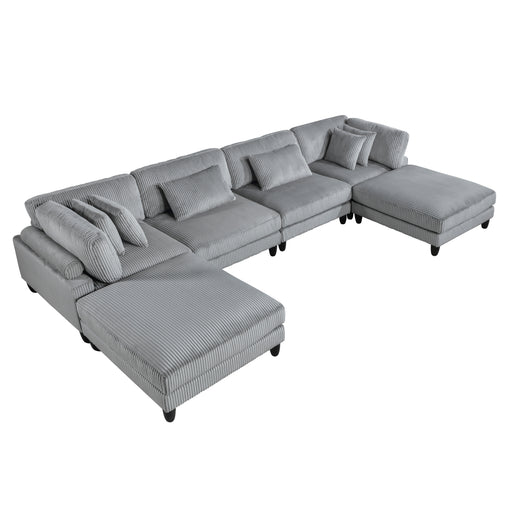 Robstown-(6)6-Piece Modular Sectional with Ottomans image