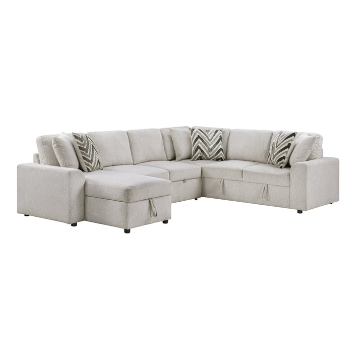 Myrtle-(3)3-Piece Sectional with Pull-out Bed and Hidden Storage image