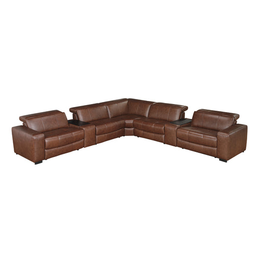 Sutton-(7)7-Piece Modular Power Reclining Sectional with Power Headrests and Charging Ports image