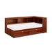 Rowe-(4) Twin Bookcase Corner Platform Bed with Storage Boxes image