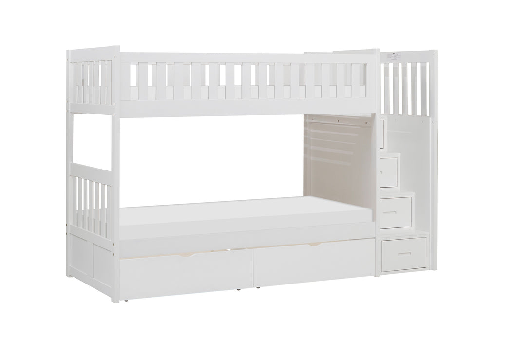 Galen-(5) Twin/Twin Step Bunk Bed with Storage Boxes image
