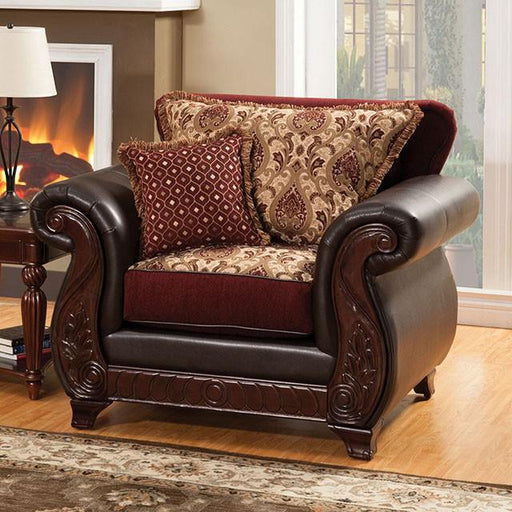 Franklin Burgundy/Espresso Chair, Burgundy image