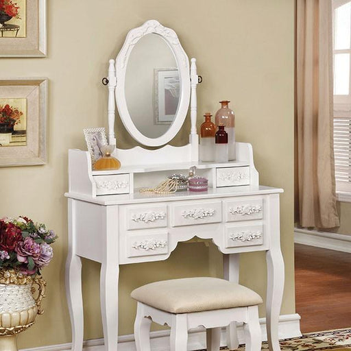 Harriet White Vanity w/ Stool image