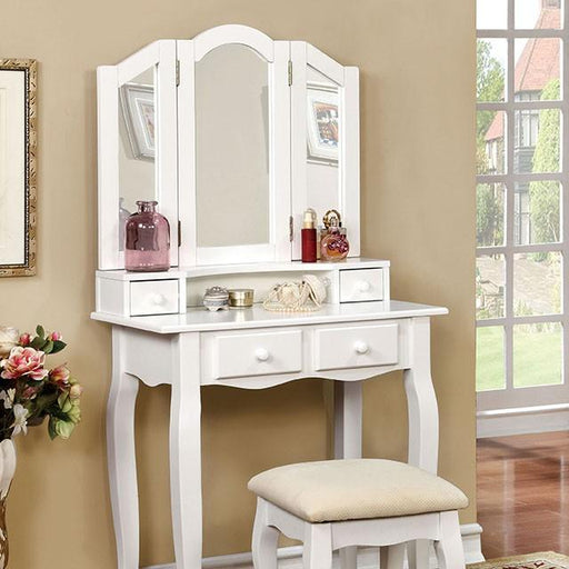 Janelle White Vanity w/ Stool image