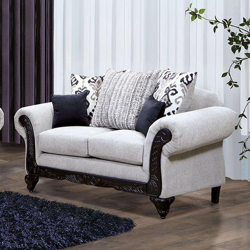 POMEZIA Loveseat, Gray/Black image