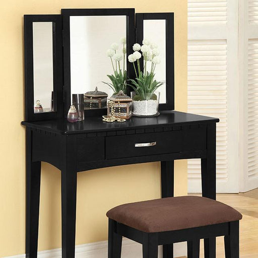 Potterville Black Vanity Table w/ Stool image