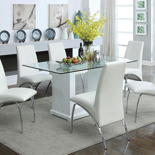 Eva White/Clear Dining Table image
