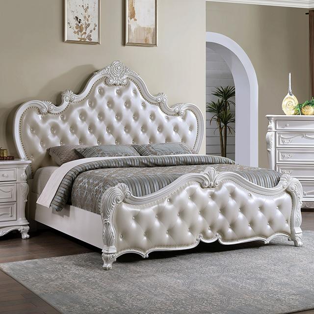 Ventresca 4 & 5 Piece Queen Bedroom Set White & Chrome