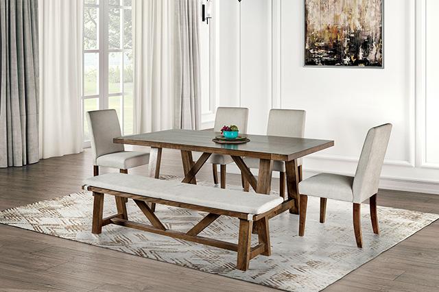 Losone Dining Table Set with Bench Rustic