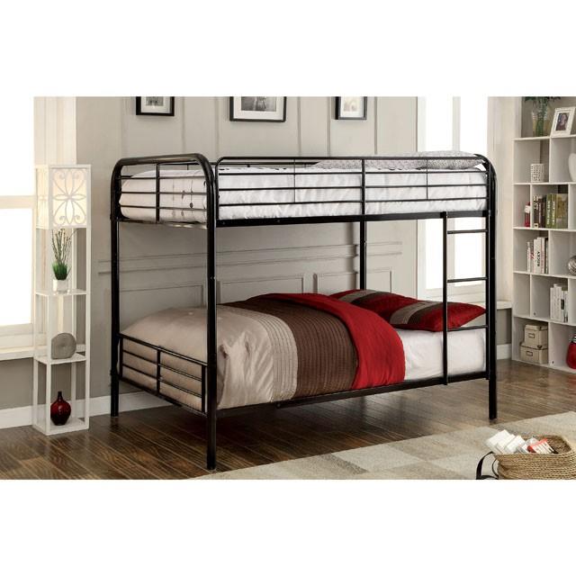 BROCKET Black Metal Full/Full Bunk Bed