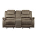 9848BR-2 - Double Glider Reclining Love Seat with Center Console image