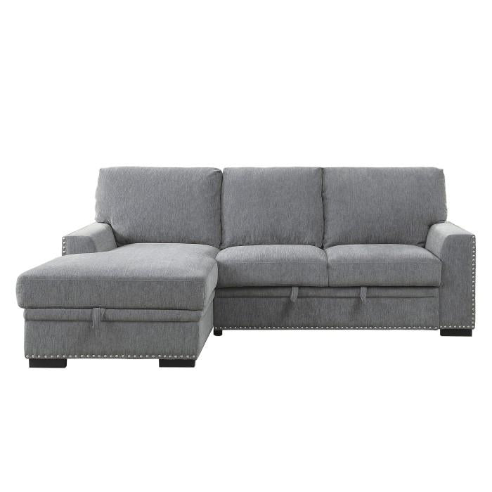 Morelia 2pc Sectional with Pull Out Bed and Left Chaise in Dark Gray 9468DG2LC2R image