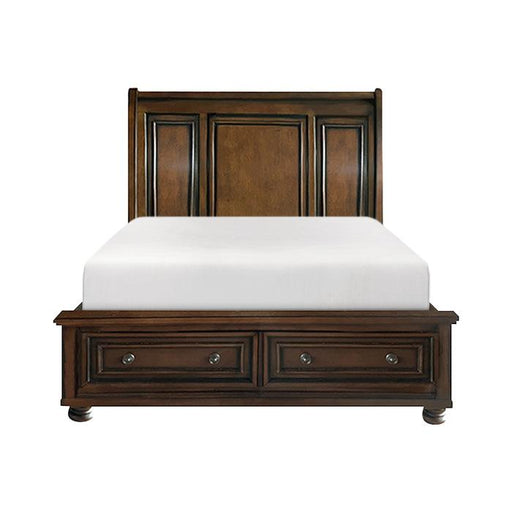 Cumberland Full Sleigh Platform Bed with Footboard Storage in Brown Cherry 2159F-1 image