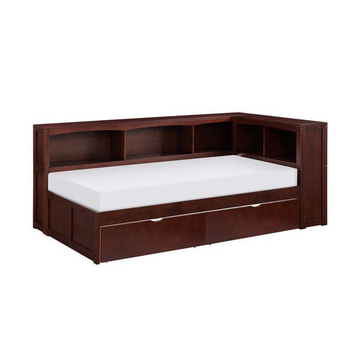 B2013BCDC-1BCT - (4) Twin Bookcase Corner Bed with Storage Boxes image