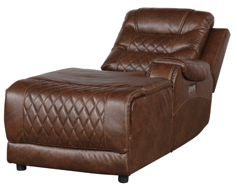 Putnam Power Right Side Reclining Chaise with USB Port in Brown 9405BR-RCPW