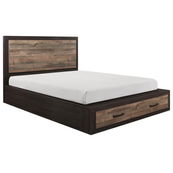 Miter (3)California King Platform Bed with Footboard Storage