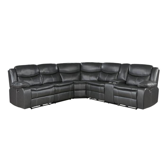 8528DGSCPW - (3)3-Piece Power Reclining Sectional with Right Console image