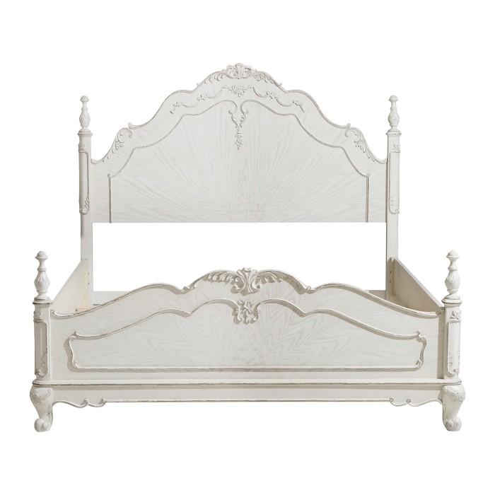 Cinderella Queen Poster Bed in Antique White 1386NW-1