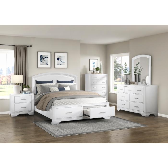 1520WH-1-Bedroom (3) Queen Platform Bed with Footboard Storage