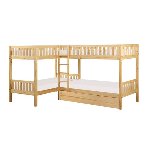 B2043CN-1R - (4) Corner Bunk Bed with Twin Trundle image