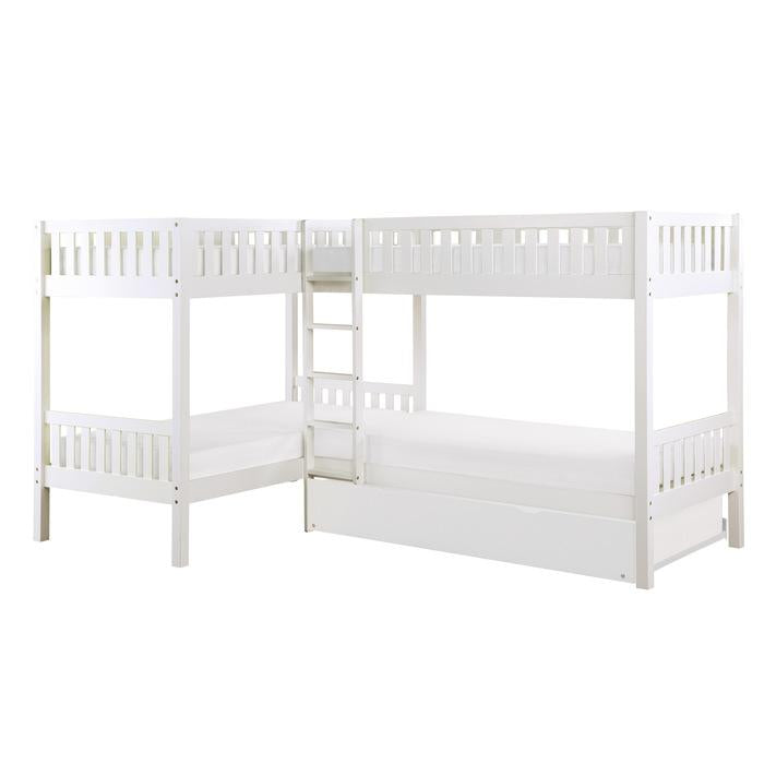 B2053CNW-1R - (4) Corner Bunk Bed with Twin Trundle image