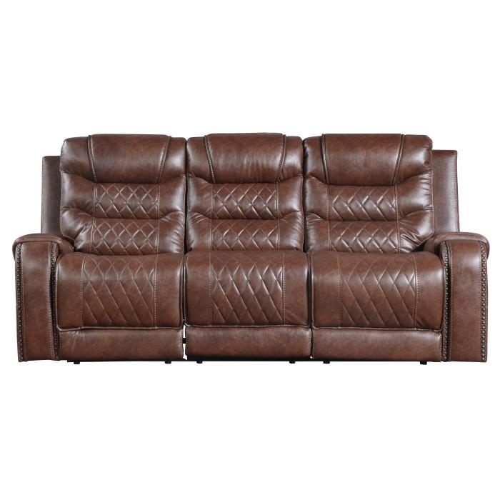 Putnam Power Double Reclining Sofa with Drop-Down in Brown 9405BR-3PW image