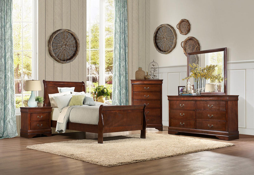 Mayville Full Sleigh Bed in Brown Cherry 2147F-1