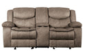 Homelegance Furniture Bastrop Double Glider Reclining Loveseat in Brown 8230FBR-2 image