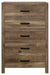 Homelegance Furniture Mandan 5 Drawer Chest in Weathered Pine 1910-9 image