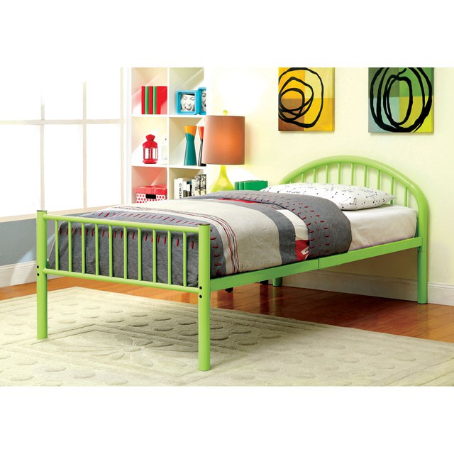 Rainbow Full Bed Black, White, Silver, Black, & Green