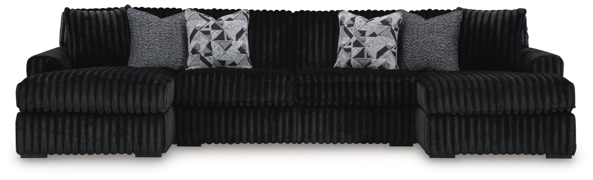 Midnight-Madness Double Chaise Sectional - Onyx