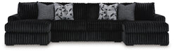 Midnight-Madness Double Chaise Sectional - Onyx