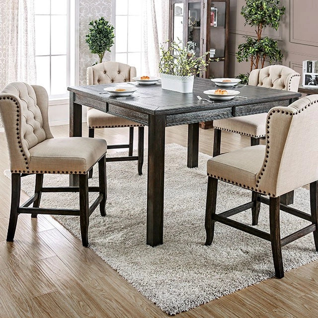 Sania 5 Pc Counter Ht Table Set Rustic