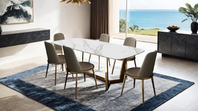 Norelli 7 Pc Dining Table Set Gold