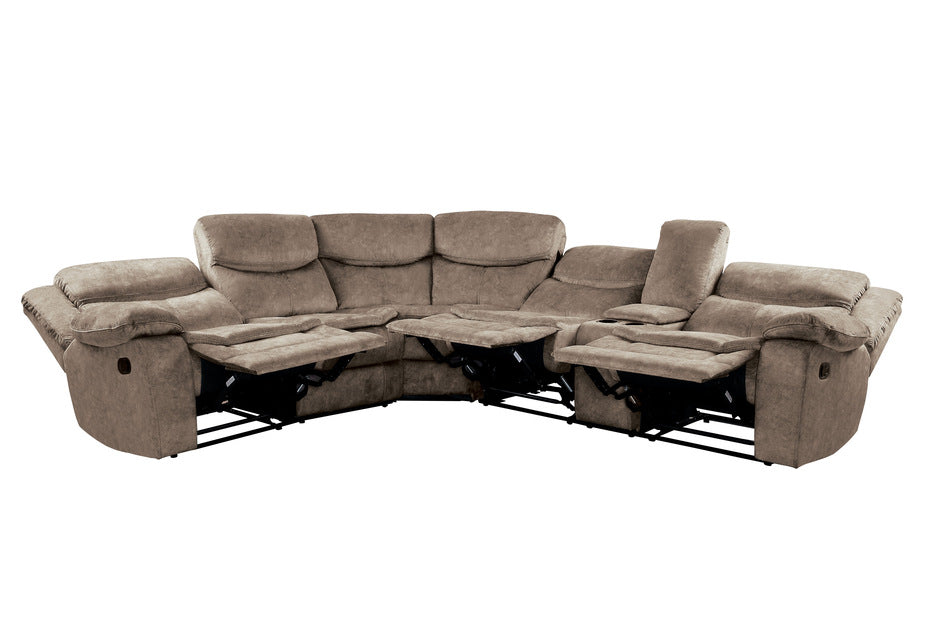 3-Piece Sectional with Right Console (soft fabric Not leather)