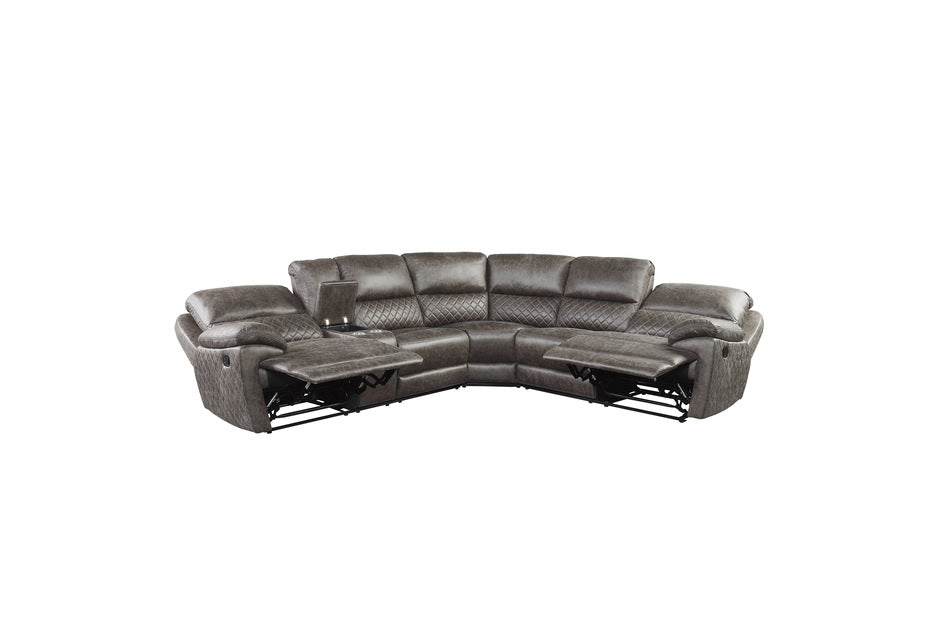 3-Piece polished microfiber Reclining Sectional (NOT LEATHER)