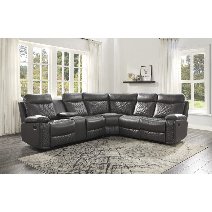 3-Piece Gray Reclining Sectional (consumers choice)