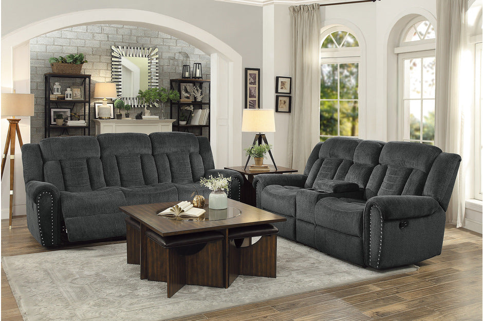 2pc Reclining Sofa & Loveseat with console
